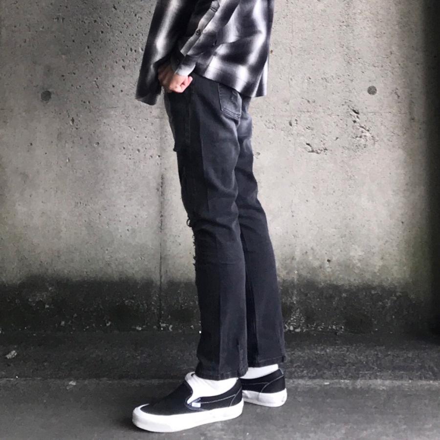 STAMPD スタンプド デニムパンツ DAMAGE CROPPED DENIM - BLACK