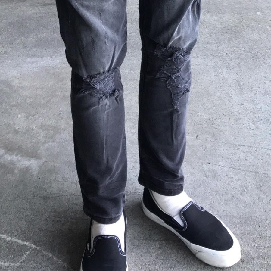STAMPD スタンプド デニムパンツ DAMAGE CROPPED DENIM - BLACK : LABO 