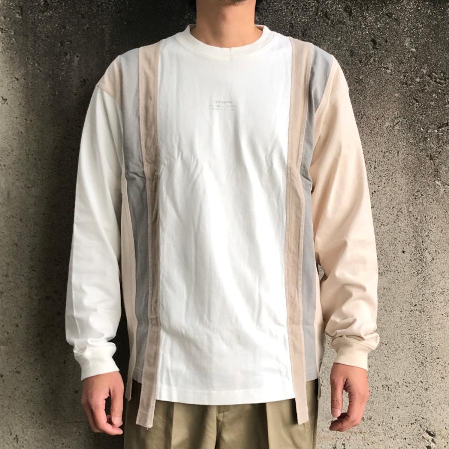 STAMPD（スタンプド） ロンT RECONSTRUCTED L/S Tee - WHITE : LABO-04