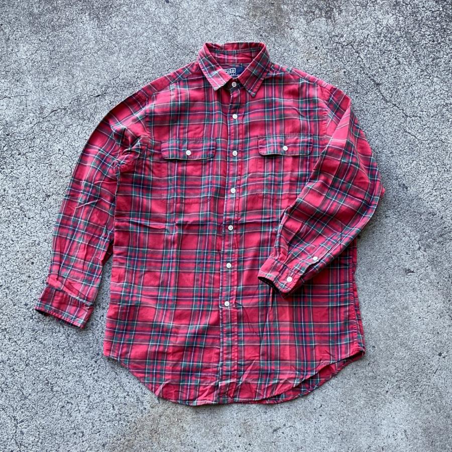 USED ラルフローレン POLO Ralph Lauren チェック シャツ / RED サイズ 