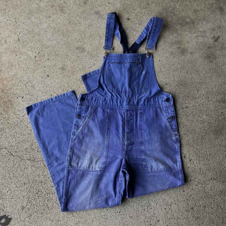 USED 70'S フレンチワーク オーバーオール ユーロワーク / BLUE サイズ