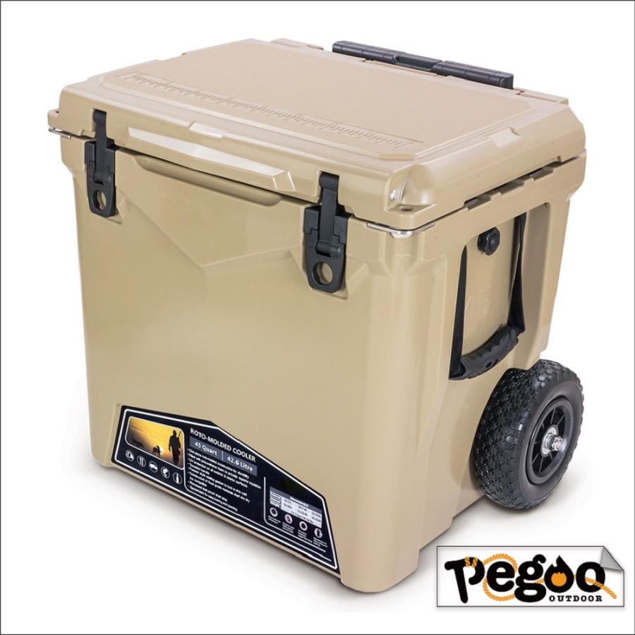 Pegoo ハードクーラーボックス 車輪付き 45QT (42.8L Pegoo ハードクーラーボックス 車輪付き 45QT (42.8L