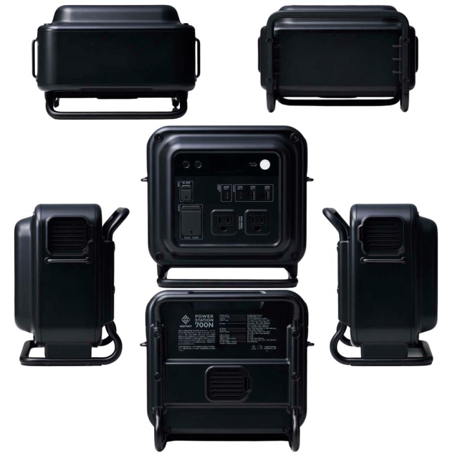 ELECOM エレコム NESTOUT ポータブル電源 DE-NEPS700N 容量712Wh AC出力 712Wh AC定格出力700W AC×2 USB-A×2 USB-C×2 シガーソケット キャリーケース付の画像