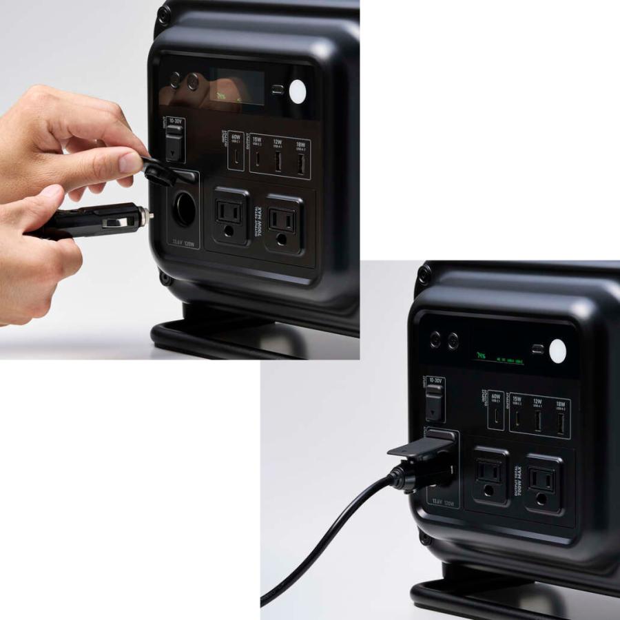 ELECOM エレコム NESTOUT ポータブル電源 DE-NEPS700N 容量712Wh AC出力 712Wh AC定格出力700W AC×2 USB-A×2 USB-C×2 シガーソケット キャリーケース付の画像