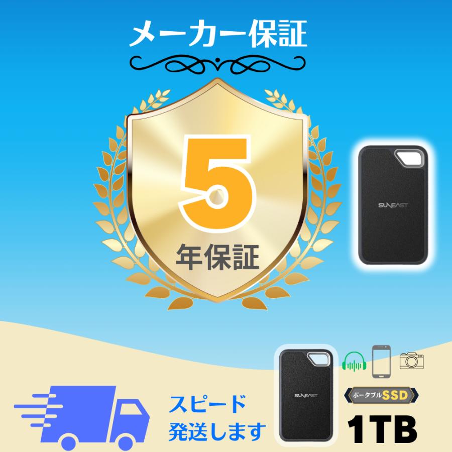 SUNEAST ポータブルSSD 1TB ULTIMATE PRO GOLD 高速転送 大容量 軽量