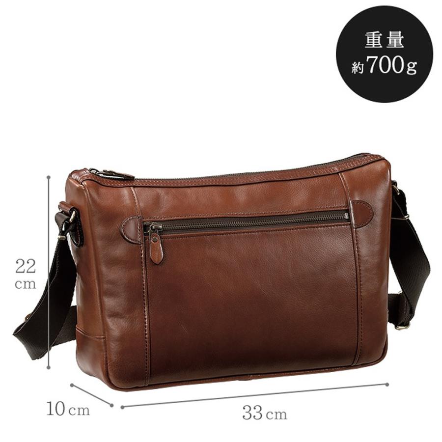 ショルダーバッグ メンズ 本革 b5 斜めがけ 横型 かっこいい 革 レザー 普段使い 40代 50代 60代 日本製 豊岡製鞄 大人 ブランド 普段使い × ショルダーバッグ 本革 斜めがけ 普段使い 40代 50代 60代 日本製 豊岡製鞄 ブランド CLUB ファスナーポケット