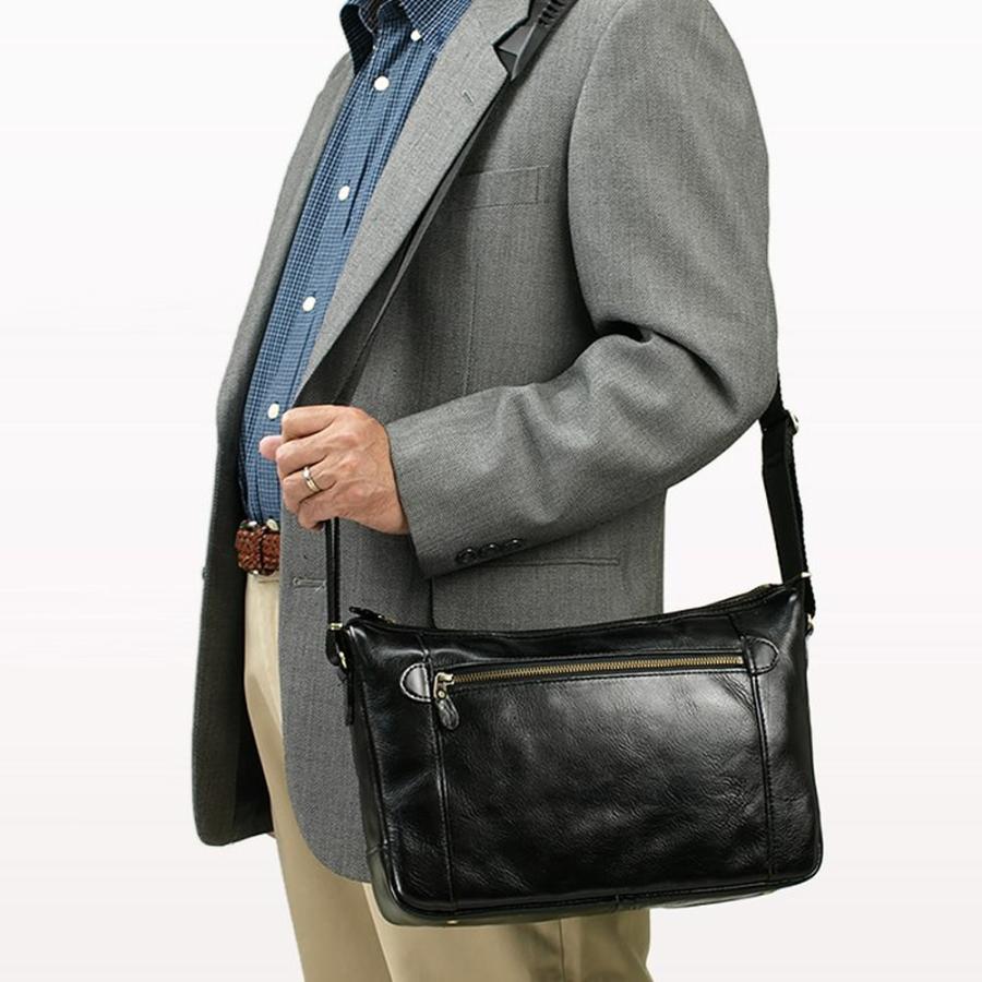 ショルダーバッグ メンズ 本革 b5 斜めがけ 横型 かっこいい 革 レザー 普段使い 40代 50代 60代 日本製 豊岡製鞄 大人 ブランド 普段使い × ショルダーバッグ 本革 斜めがけ 普段使い 40代 50代 60代 日本製 豊岡製鞄 ブランド CLUB ファスナーポケット