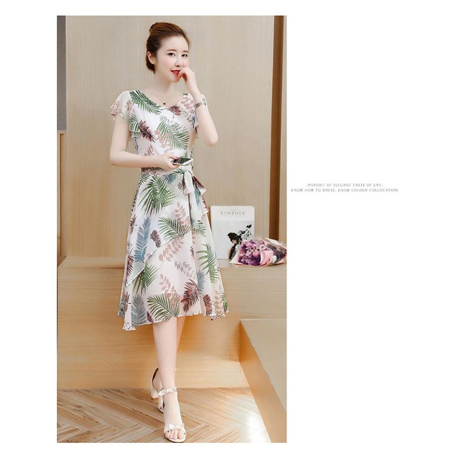 ワンピース 大きいサイズ 半袖 膝丈 レディース 結婚式 花柄 ロング丈 ワンピース シフォンワンピース フレアワンピース 18春夏新作 Fc Fasnion Collecttion 通販 Yahoo ショッピング