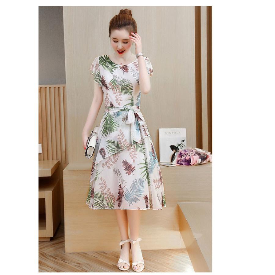 ワンピース 大きいサイズ 半袖 膝丈 レディース 結婚式 花柄 ロング丈 ワンピース シフォンワンピース フレアワンピース 18春夏新作 Fc Fasnion Collecttion 通販 Yahoo ショッピング