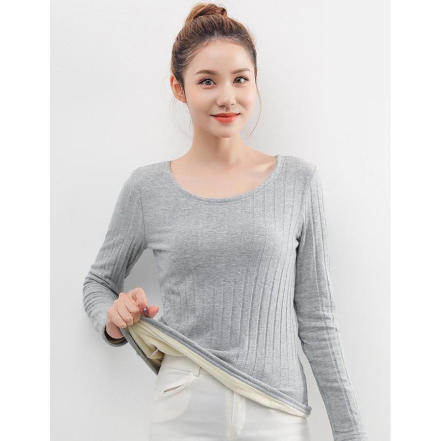 カットソー レディース 長袖 裏起毛 カットソー Uネック Tシャツ 長袖 あったか レディース 送料無料 Fc Fasnion Collecttion 通販 Yahoo ショッピング
