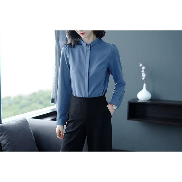 シャツ レディース 長袖 シフォンブラウス フォーマル トップス 大きいサイズ 無地 白 黒 シャツ ブラウス フォーマル 通勤 オフィス Fc Fasnion Collecttion 通販 Yahoo ショッピング