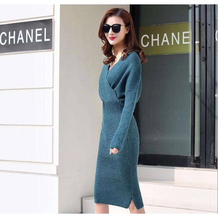ニットワンピース レディース 長袖 ロング ニットワンピース 膝丈 大きいサイズ チュニックワンピース ニットワンピ タイト 19秋冬新作 Fc Fasnion Collecttion 通販 Yahoo ショッピング