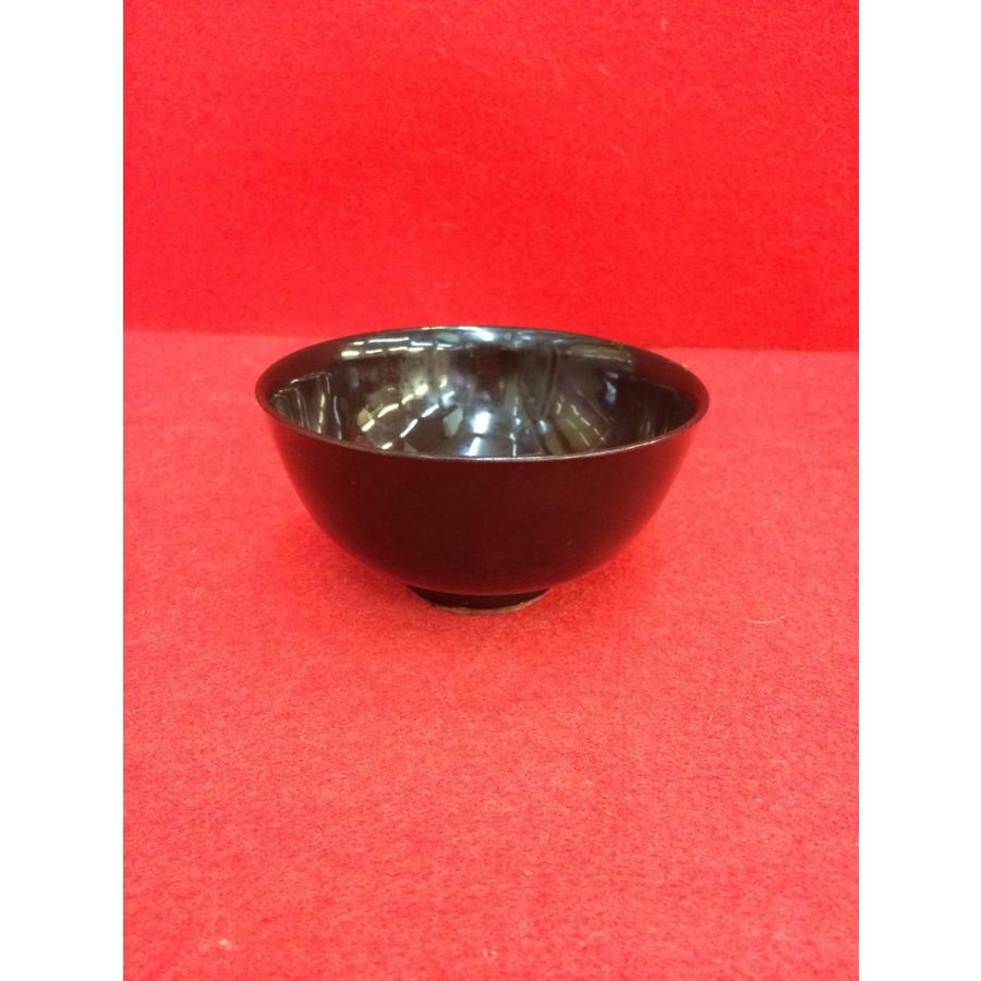 古瀬戸 黒塗り茶碗 口径 11cm   0418の画像