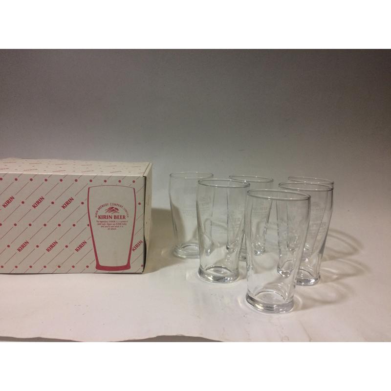 昭和レトロのキリンビールロゴ入りグラス6個セット 新品 未使用品！ 39