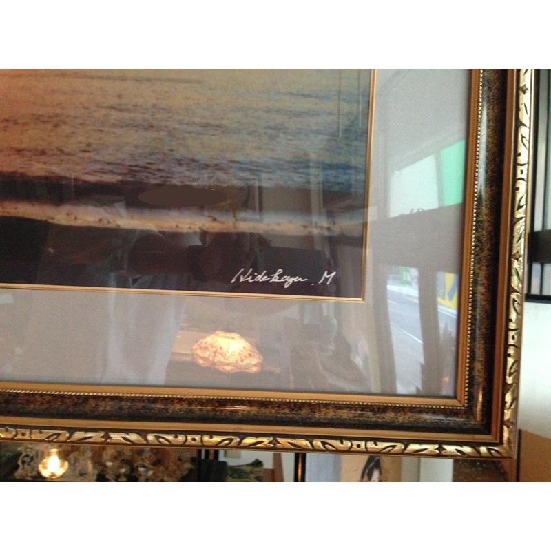 最終値下げ最終値下げ☆Hidekazu,M A1 扇にひらく夕日（館山） 額付