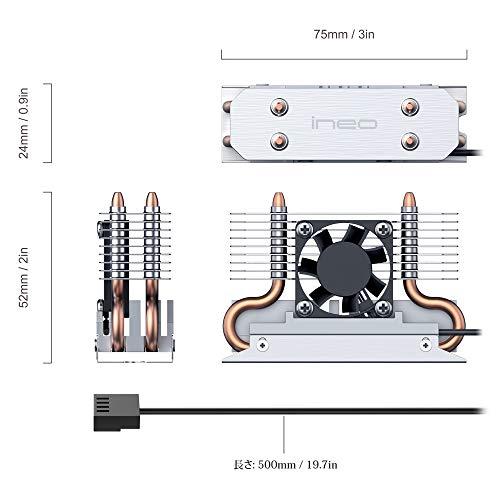 ineo アルミニウム M.2 SSDヒートシンク 30mm高速PWMファン+二つの純銅のヒートパイプ+多層のヒートシンクデッキ+サーマルパッドという｜lacachette｜08