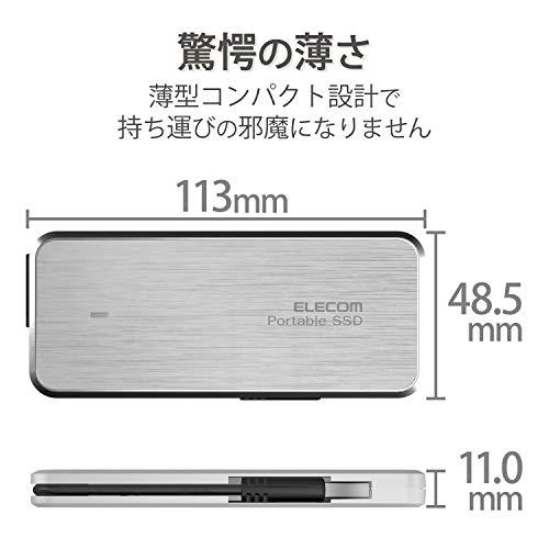 エレコム ポータブルSSD 480GB USB3.2(Gen1)対応 ケーブル収納 データ復旧サービスLite付 ホワイト ESD-EC0480GWH｜lacachette｜05