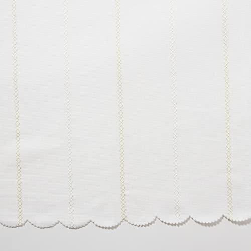 【cloth shop 布や】カフェ カーテン 遮像 レース 小窓用 幅 約100x丈70cm [CAL-WH ストライプ アイボリー]｜lacachette｜04