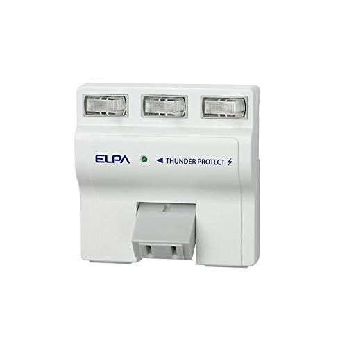 ELPA エルパ 耐雷サージ機能付スイングタップ 3個口 個別スイッチ A-S500B(W)｜lacachette｜02