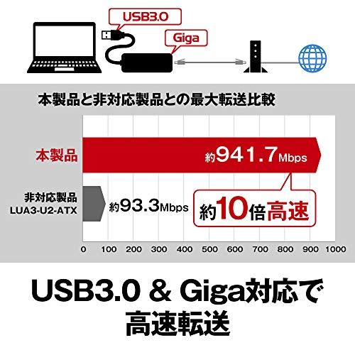 BUFFALO 有線LANアダプター LUA4-U3-AGTE-BK ブラック Giga USB3.0対応 【Nintendo Switch動作確認済｜lacachette｜03