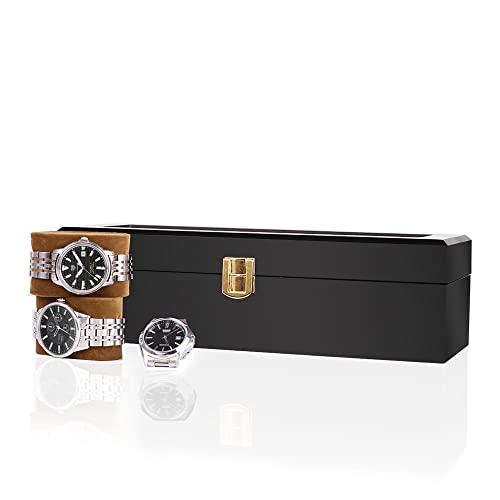 Baskiss 木製時計ケース 腕時計収納ボックス コレクションケース ウォッチボックス 高級 時計ディスプレイ (6本)｜lacachette｜07