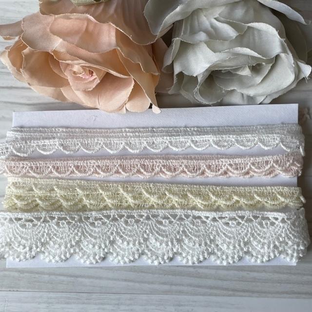 高品質な日本製】スカラのケミカルレース1m×4種類セット手芸用レース