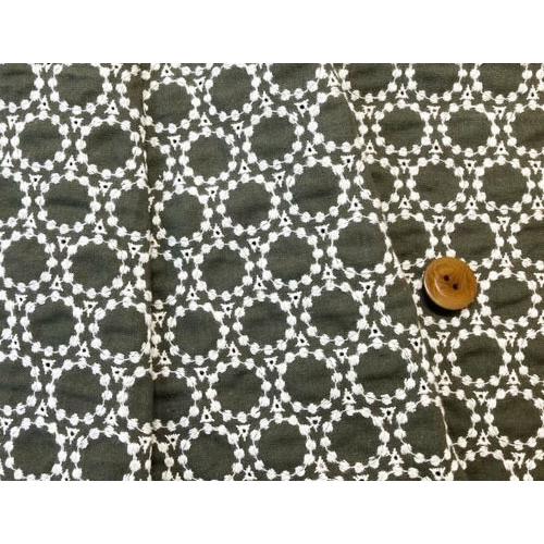 麻 国産 綿麻 つぶつぶサークル刺繍生地 1個100cmx50cm 3個まで