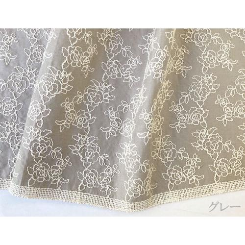 国産 コットン100％バラ柄刺繍生地 (5色) 【1個96cmx50cm】 3個 