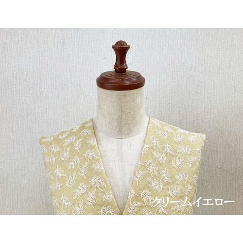 国産 コットン100％リーフ柄刺繍生地 (6色) 【1個96cmx50cm】 3個