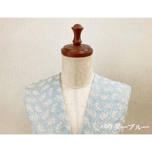 国産 コットン100％リーフ柄刺繍生地 (6色) 【1個96cmx50cm】 3個