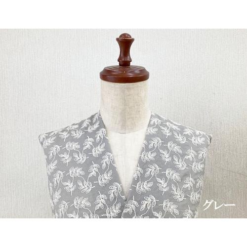 国産 コットン100％リーフ柄刺繍生地 (6色) 【1個96cmx50cm】 3個