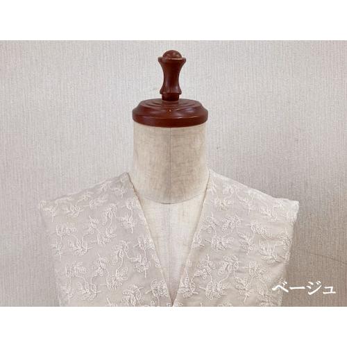 国産 コットン100％リーフ柄刺繍生地 (6色) 【1個96cmx50cm】 3個