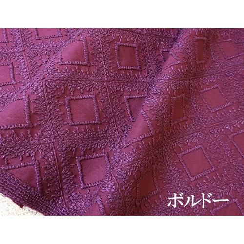 フリンジ風ステッチのバイアス柄刺繍生地 国産(4色)【1個 フリンジ風ステッチのバイアス柄刺繍生地 国産(4色)【1個