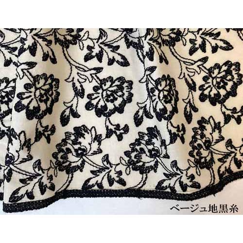 太糸刺繍糸の花柄クラシカルフラワーレース生地（4色）【1個