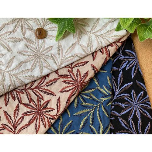 ボタニカル リーフ柄 刺繍生地 レース 国産（4色）【1個
