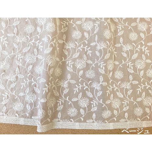 アンティークフラワー刺繍生地 レース生地 国産（10色）【1個