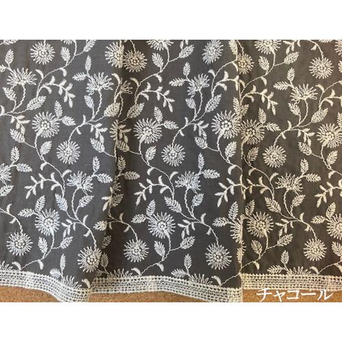 アンティークフラワー刺繍生地 レース生地 国産（10色）【1個