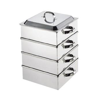 角蒸器 2段 業務用 18-8（ステンレス） 45cm 18-8 業務用角蒸器 42cm 2