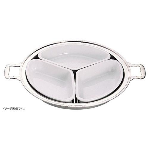 ＵＫ18-8 ユニット丸湯煎用陶器セット ３分割（３枚組） ２０インチ用