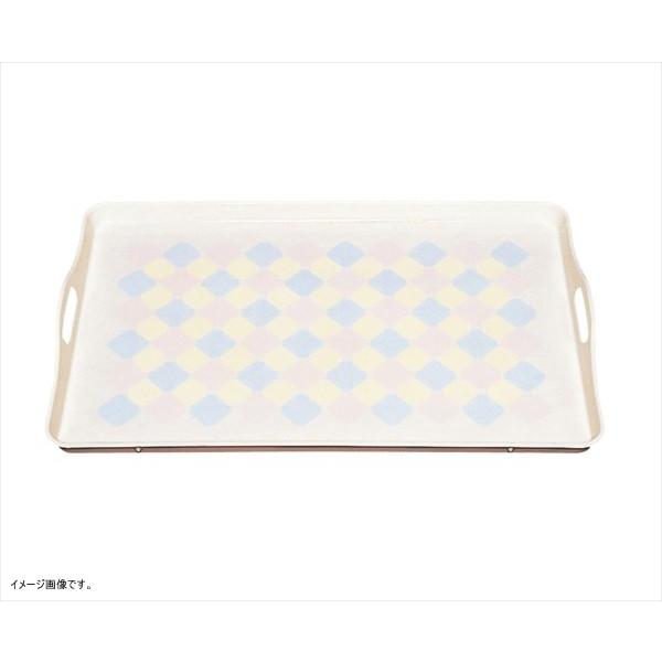 ＦＲＰ大型配膳トレイ ＯＨＴ-６２４０ 白地／ブルーピンクチェック柄