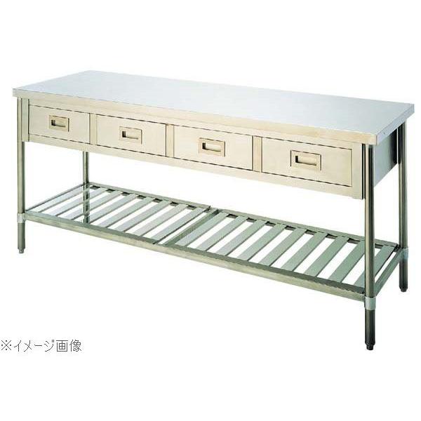 パイプ脚 作業台 引出付 ＵＴＵ−１２４−２Ｄ バックガード有