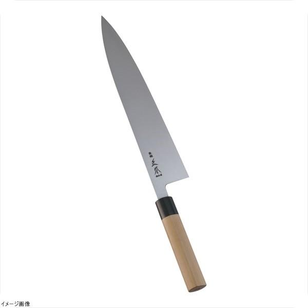 正本 スウェーデン鋼 水牛柄牛刀（両刃） ２４cm