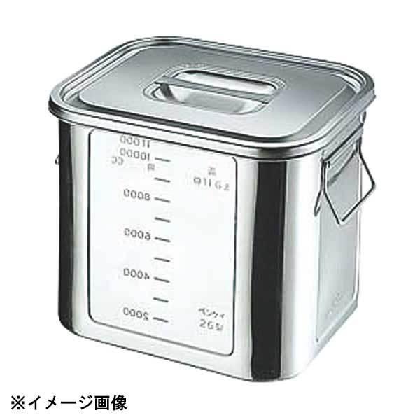 本間冬治産業 BK 18-8角型目盛付御厨子所ポット22型 016054 キッチン、日用品、文具-食品保存容器