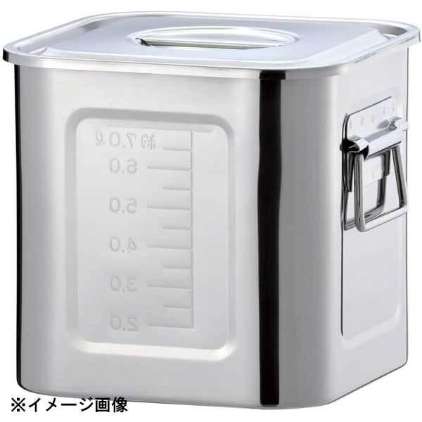赤川容れもの製造所 AG 18-8目盛付角御厨子所ポット 24珊(12.6L) 016161 保存容器、ケース-食品保存容器