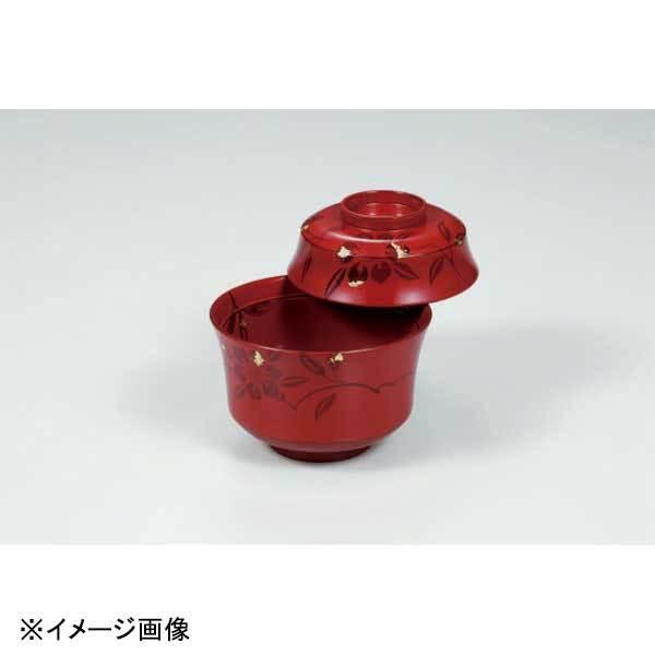 若泉漆器 3.5寸京型吸椀 洗朱椿内朱見返付 本漆塗 手描蒔絵 1-195-2