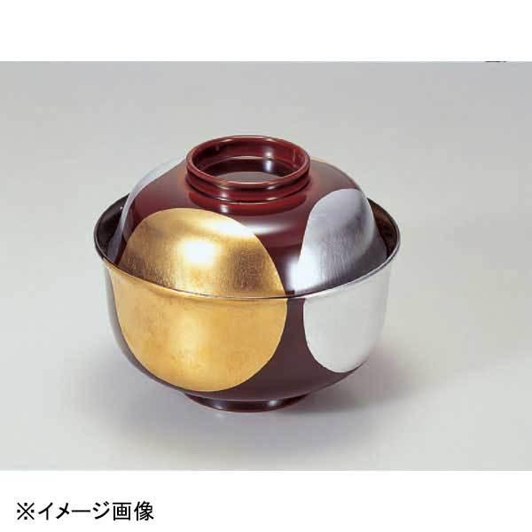 若泉漆器 4寸羽反椀 溜箔日月 本漆塗 手描蒔絵 1-196-11