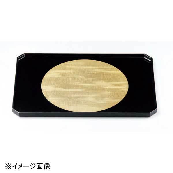 若泉漆器 隅切長手布目膳 日月銀彩裏黒千筋 本漆塗 B-9-92