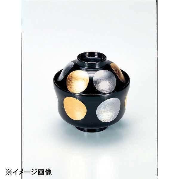 若泉漆器 ひさご小吸椀 黒刷毛目金銀日月 本漆塗手描磨蒔絵 W-2-76