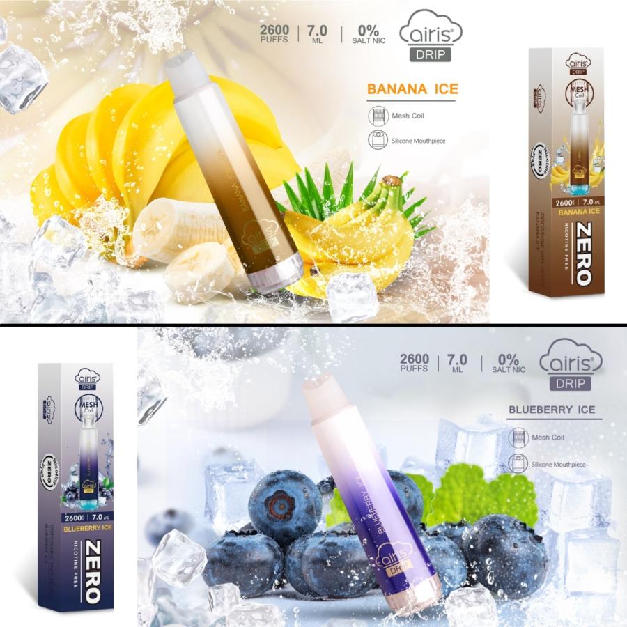 禁煙グッズ 使い捨て 【3本セット・キャップ1個付き】 ニコチン0  VAPE Airistech airis Drip 2600回吸引可能 禁煙補助 節煙 減煙｜lacina-store｜06