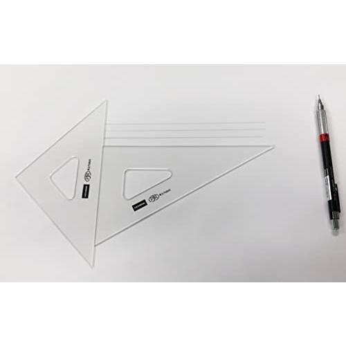 ウチダ製図器(Uchidaseizuki) ウチダ 三角定規 24cm×2mm 目盛り付 1